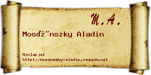 Mosánszky Aladin névjegykártya